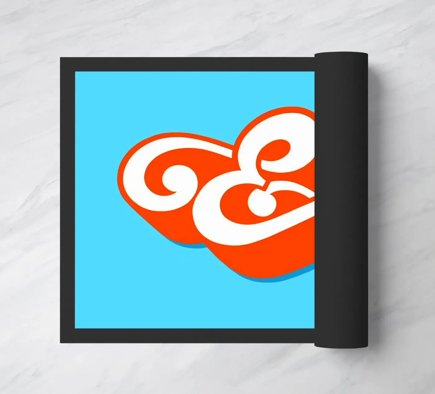 E orange doormat by Glettering