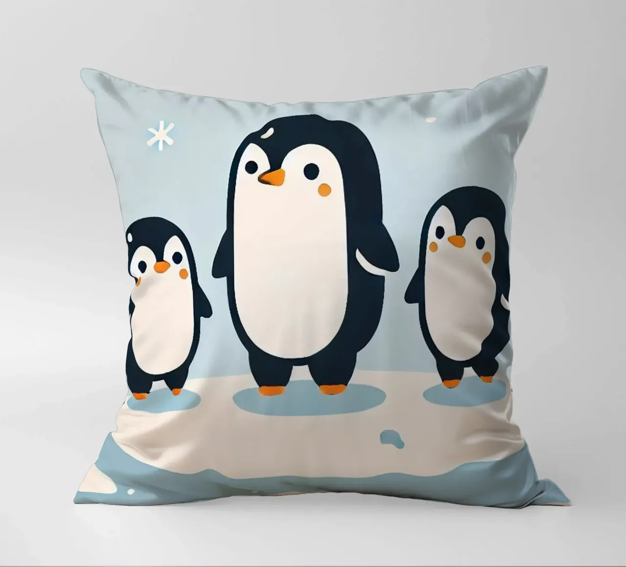 Pinguinfamilie decorative cushion by Alegria Fantasia