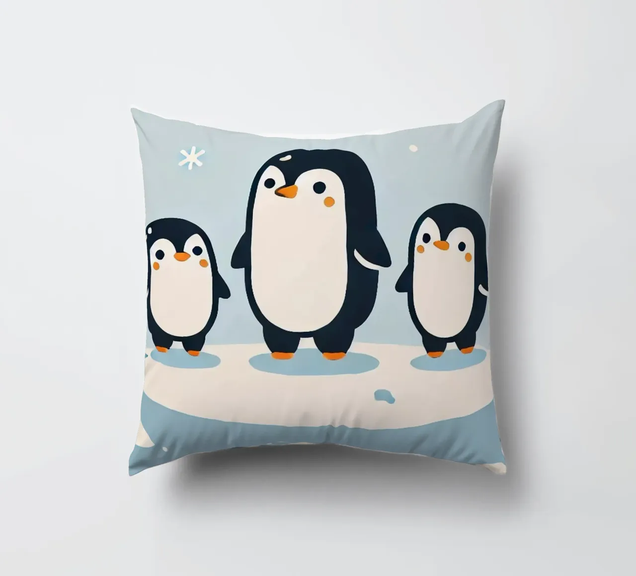 Pinguinfamilie decorative cushion by Alegria Fantasia