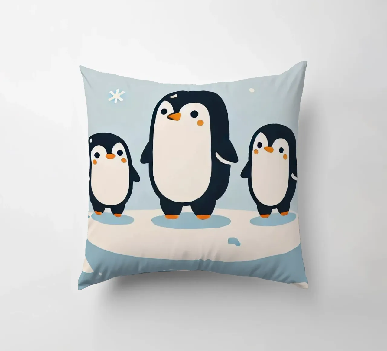 Pinguinfamilie decorative cushion by Alegria Fantasia
