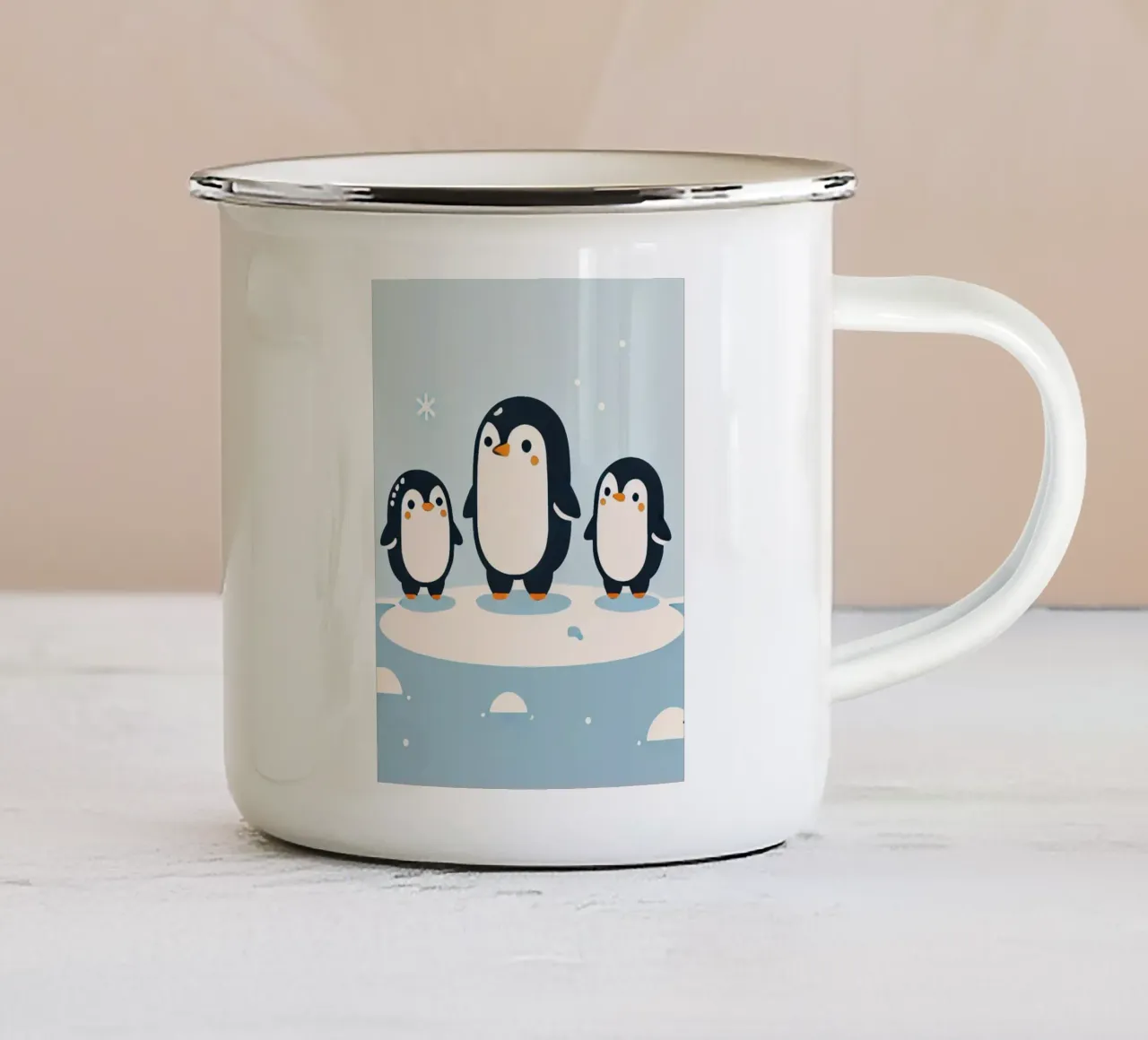 Pinguinfamilie tazza in smalto da Alegria Fantasia