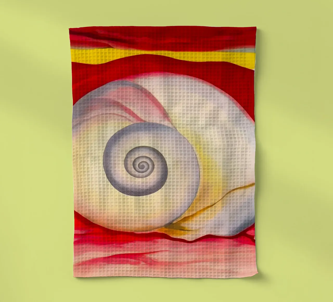 Georgia O'Keeffe - Colline rouge et coquillage blanc, 1938 torchon de Kinsley