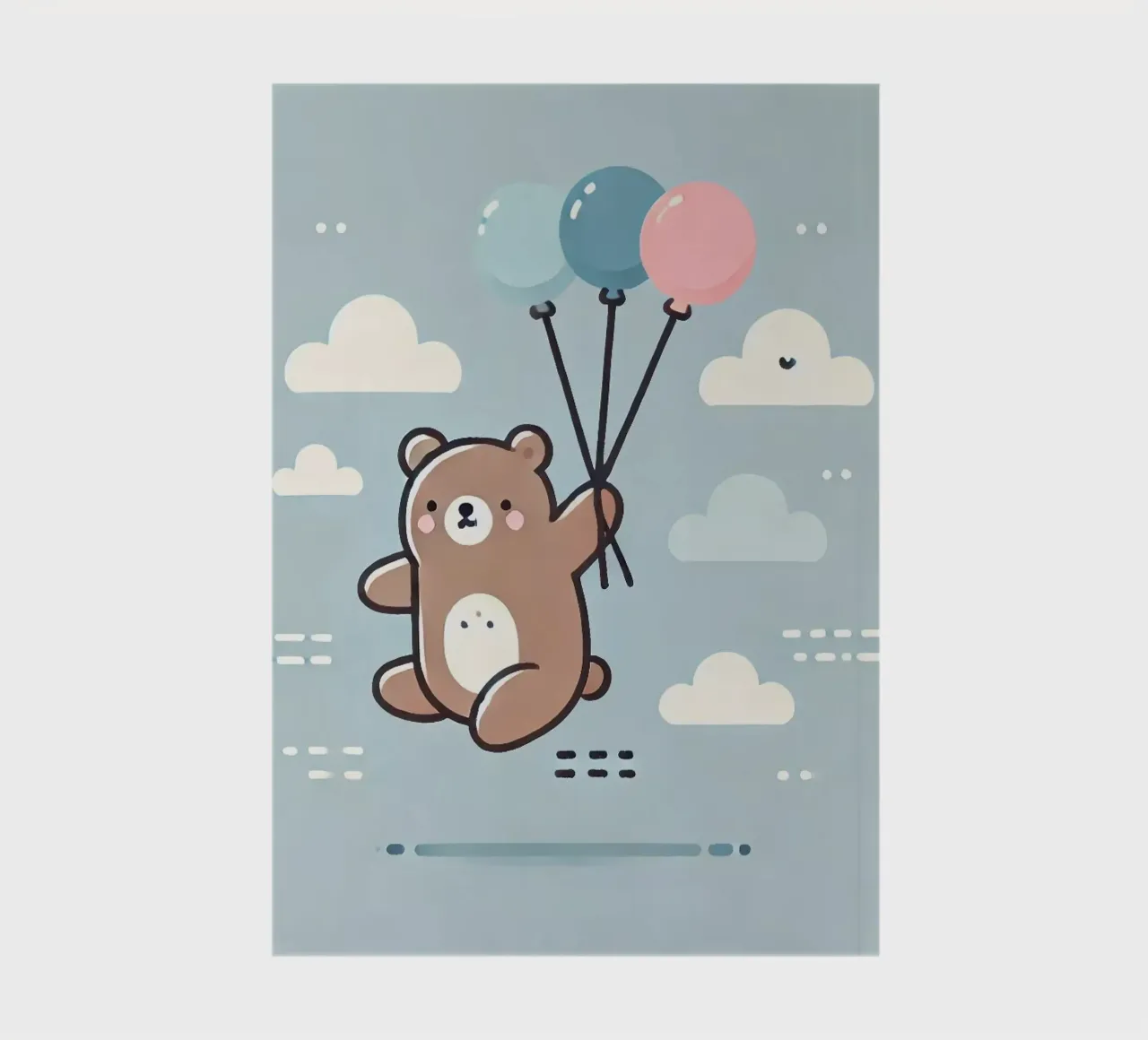 Bear flies with balloons notebook by Alegria Fantasia