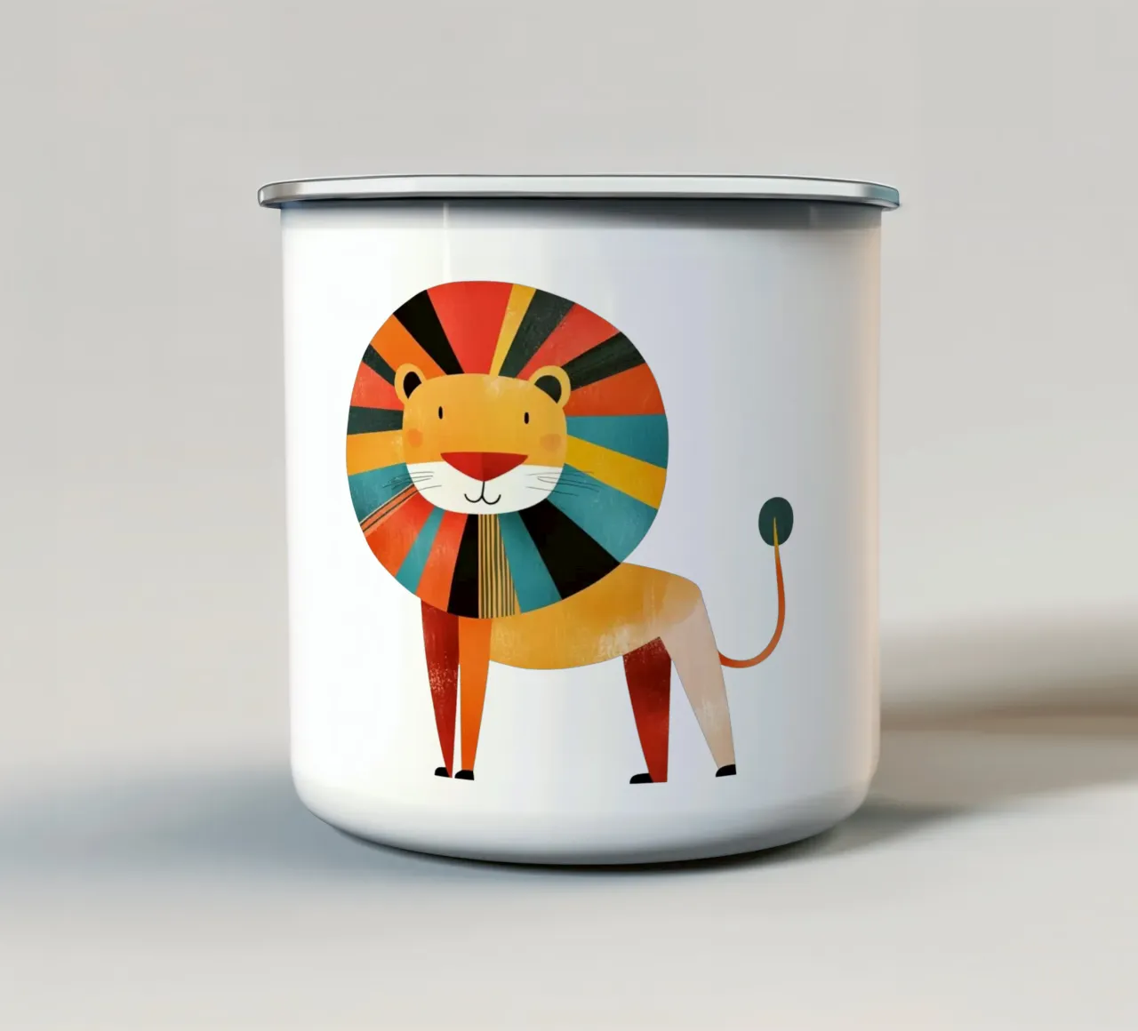 Leone carino tazza in smalto da HookASmile