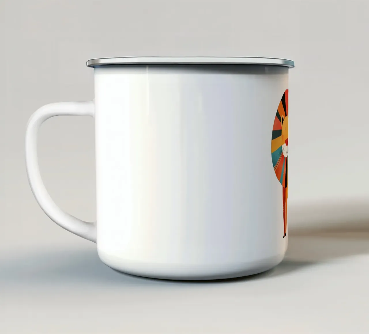 Leone carino tazza in smalto da HookASmile
