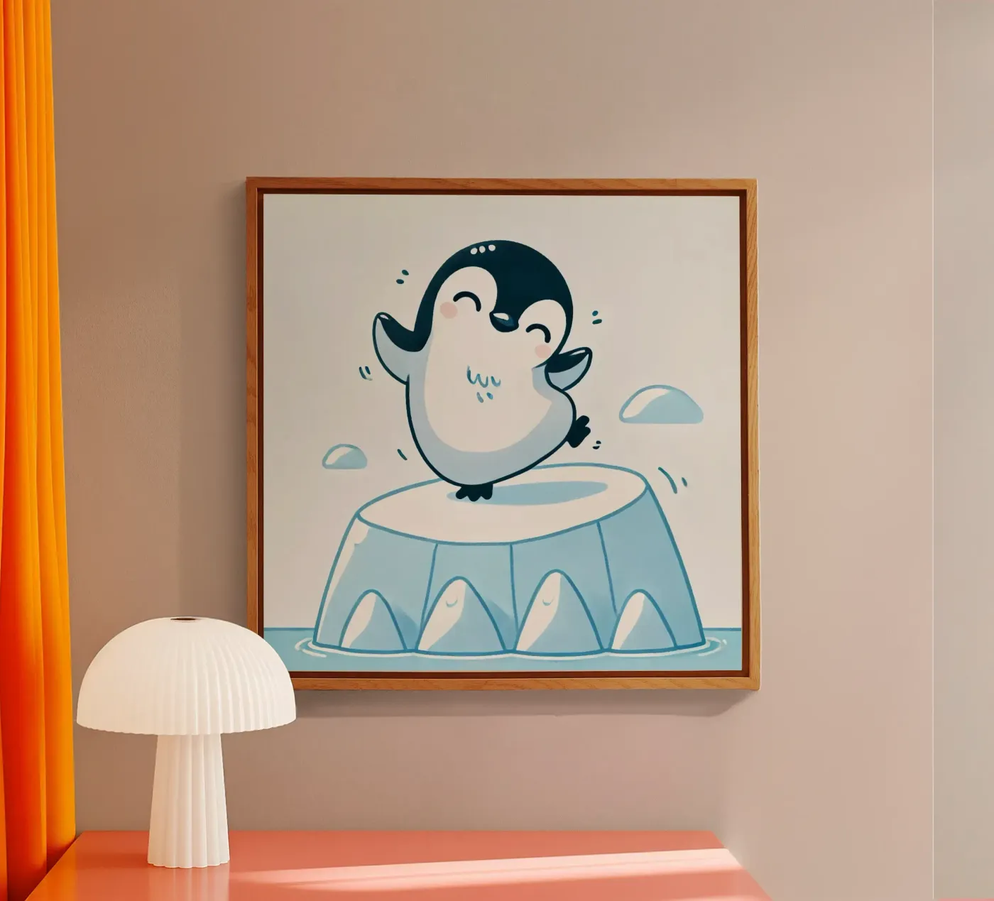 Dancing penguin Acryl-Glas von Alegria Fantasia