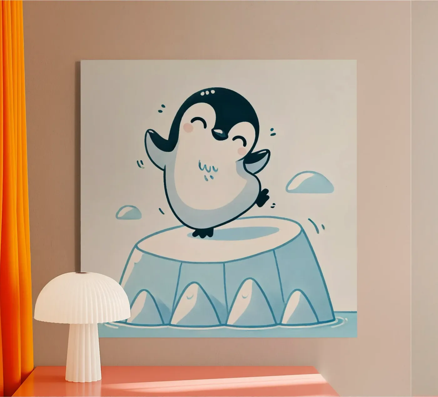 Dancing penguin Acryl-Glas von Alegria Fantasia