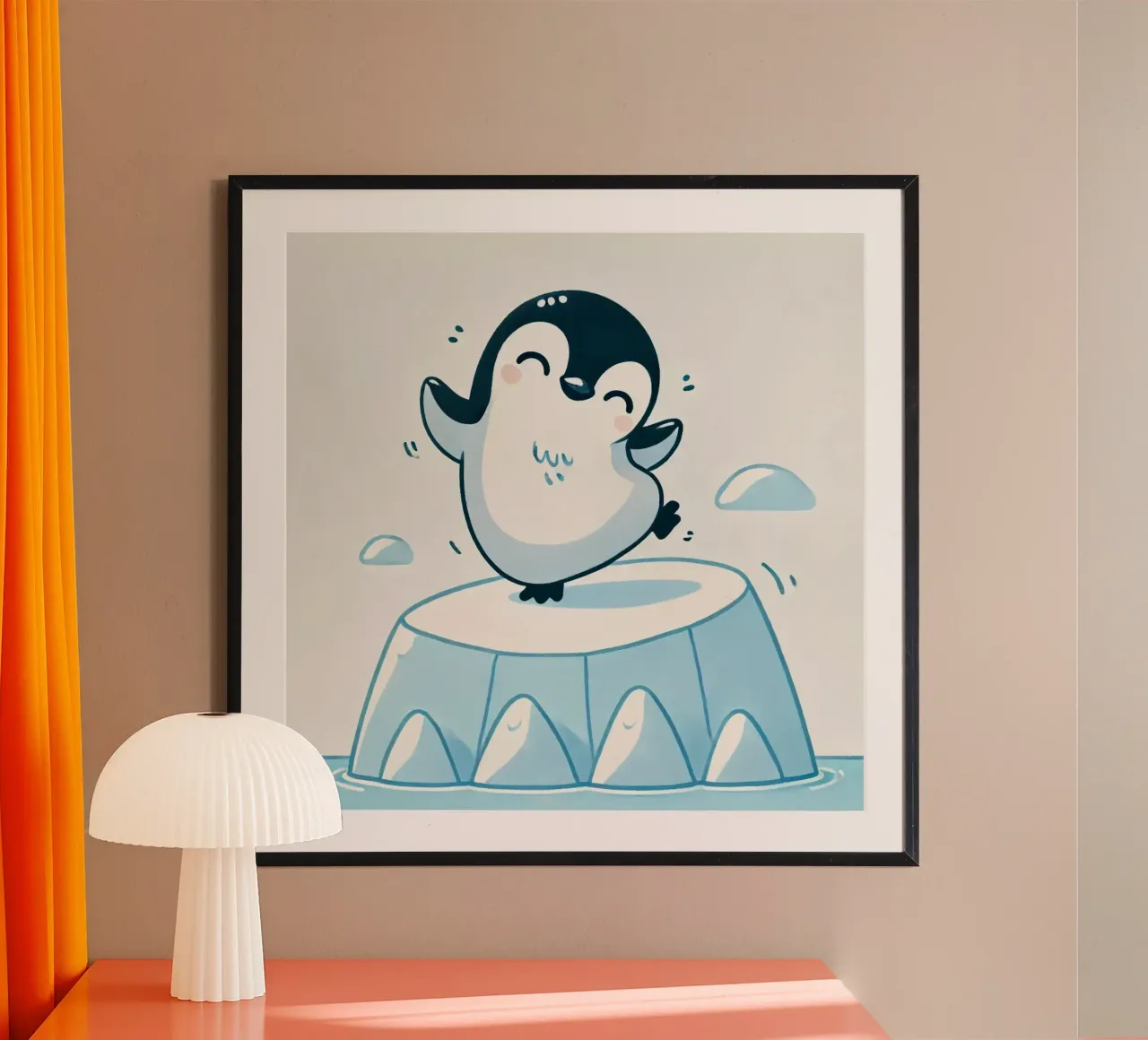 Pinguino ballerino poster con telaio in plastica da Alegria Fantasia