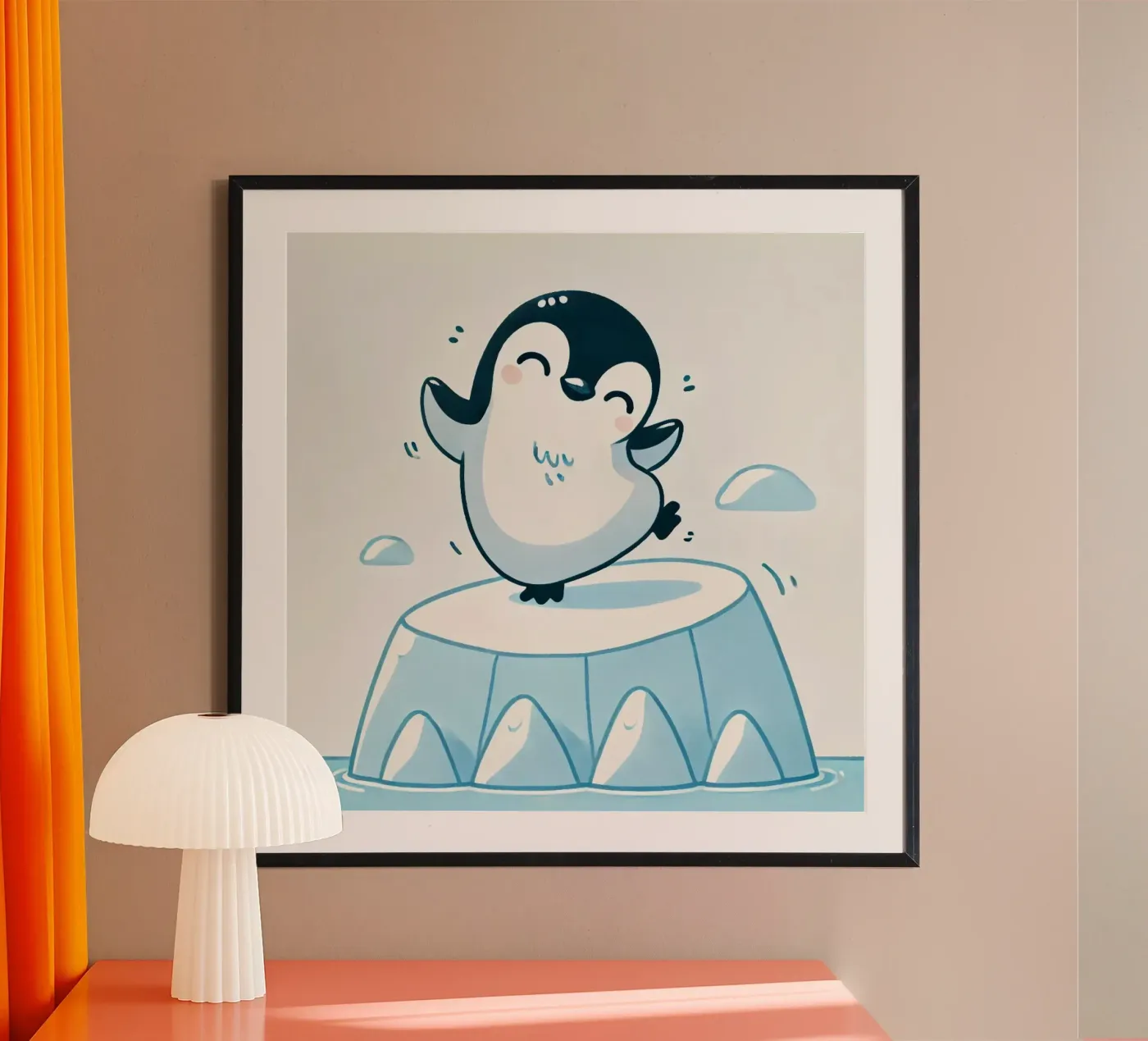 Dancing penguin poster van Alegria Fantasia