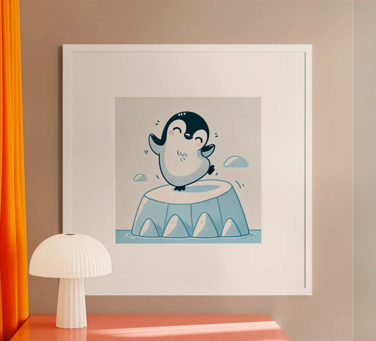 Pinguino ballerino poster con telaio in plastica da Alegria Fantasia