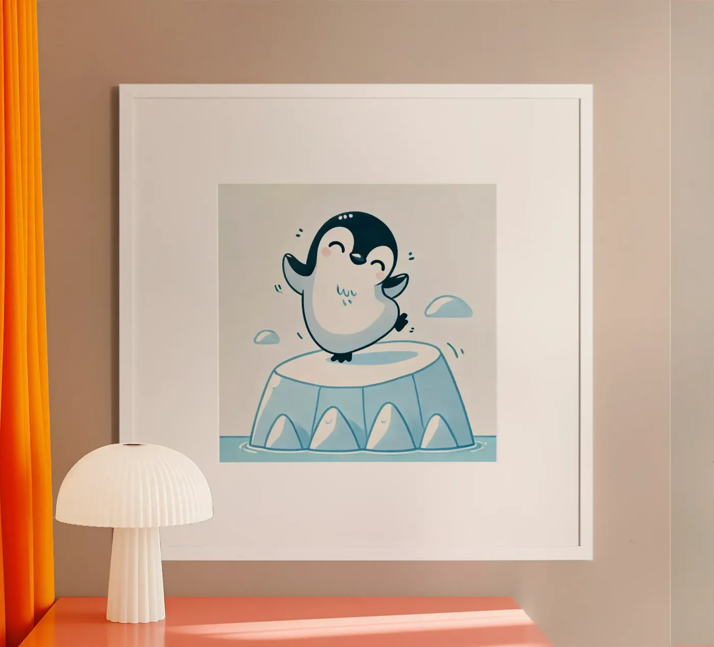 Dancing penguin poster van Alegria Fantasia