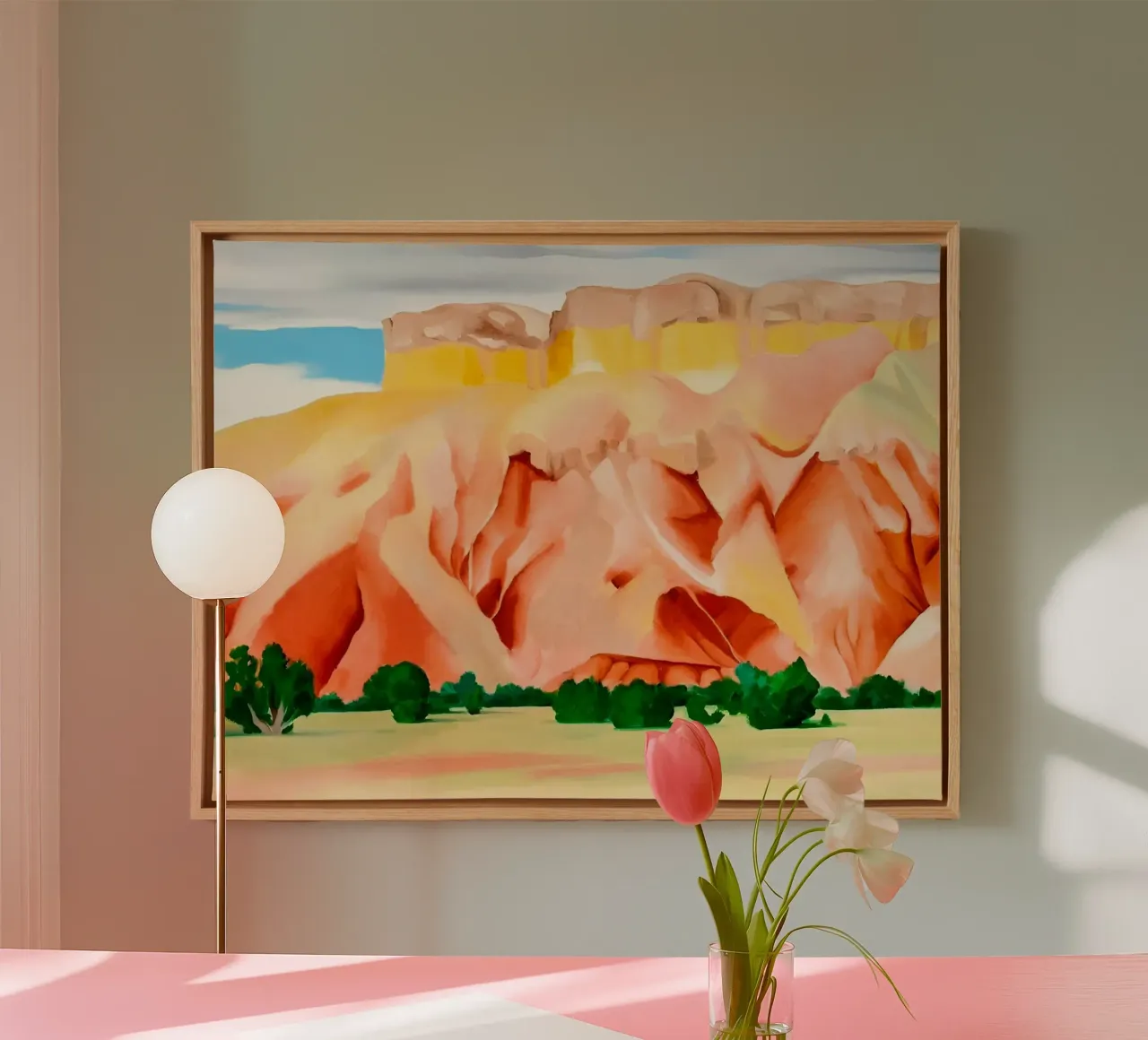 Georgia O'Keeffe - Il mio cortile, 1937 tela con Cornice a cassetta da Kinsley