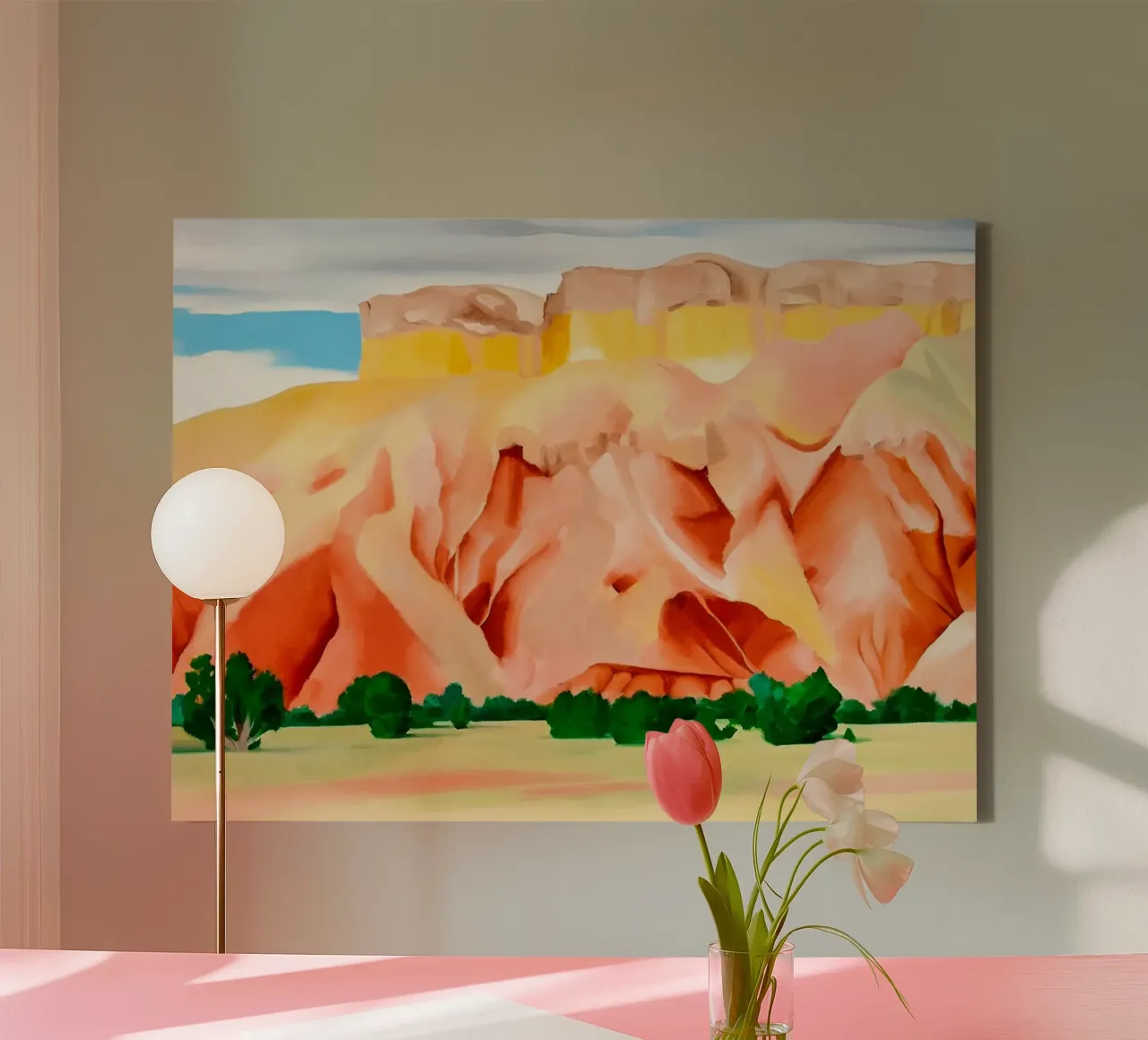 Georgia O'Keeffe - Il mio cortile, 1937 tela con Cornice a cassetta da Kinsley