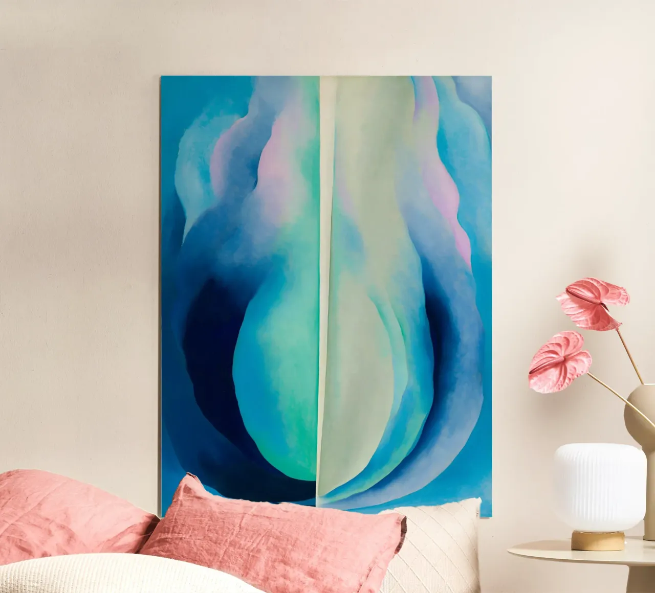 Georgia O'Keeffe - Astrazione blu poster con telaio in legno da Kinsley