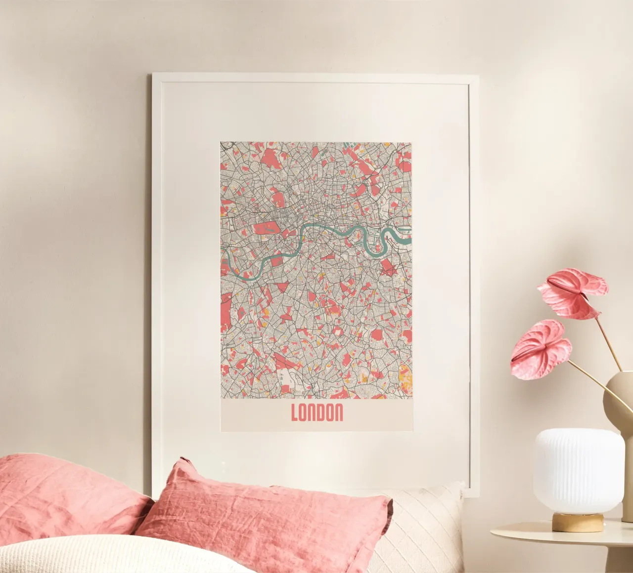 Scoprire Londra - Elegante mappa della città in una stampa d'autore carta hahnemühle da MOOODZART