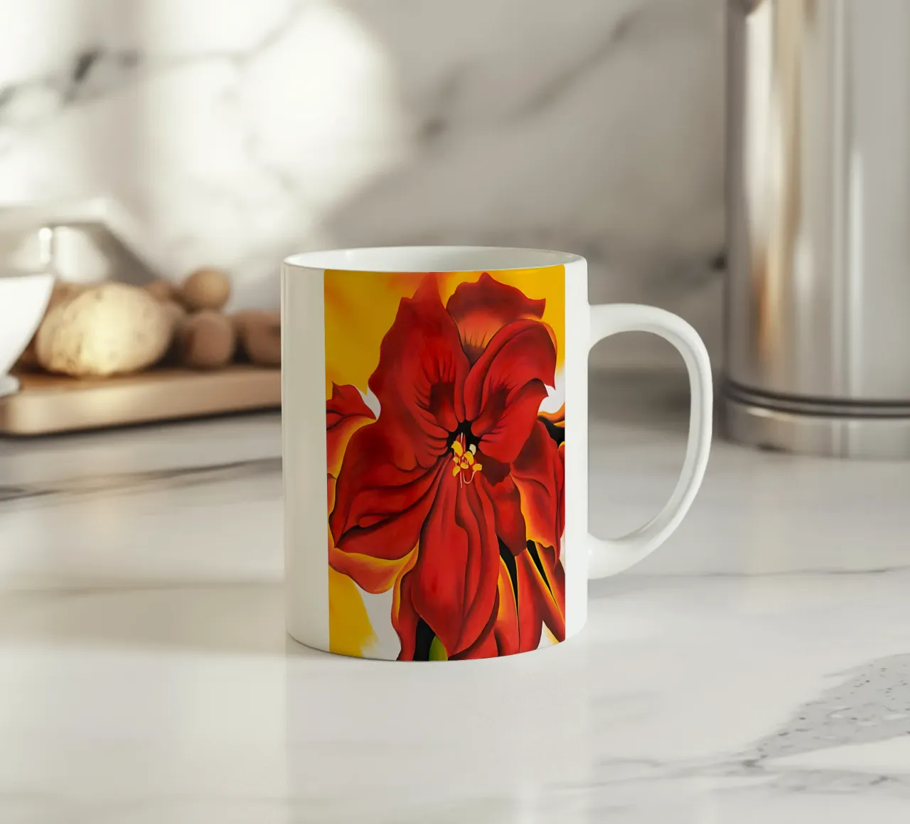 Georgia O'Keeffe - Amaryllis rosso tazza in ceramica da Kinsley