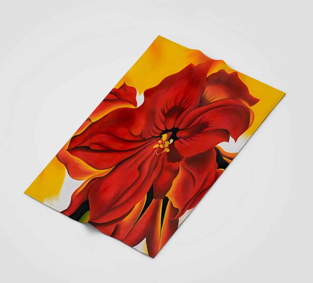 Georgia O'Keeffe - Amaryllis rosso coperta in pile da Kinsley