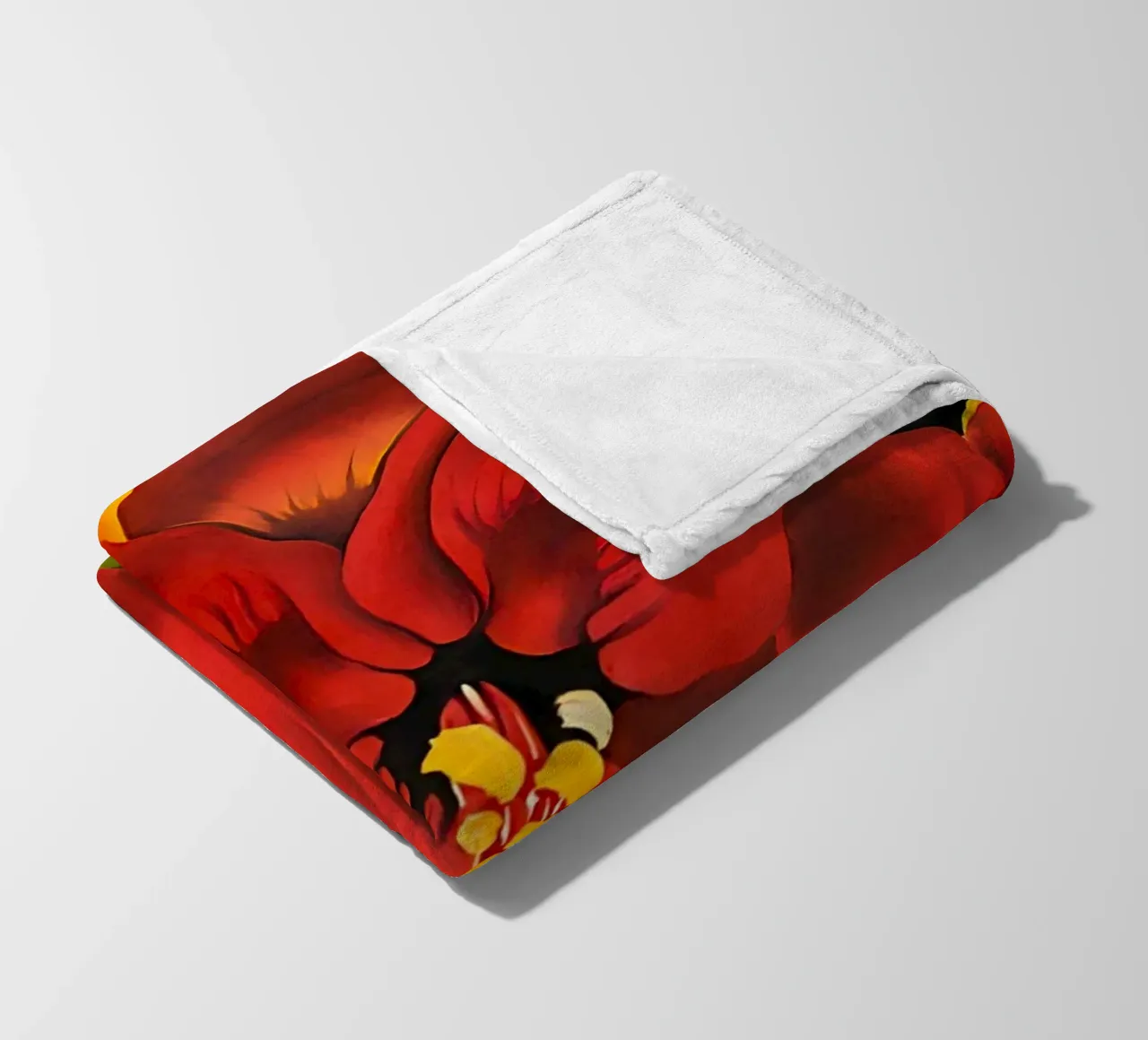 Georgia O'Keeffe - Amaryllis rosso coperta in pile da Kinsley