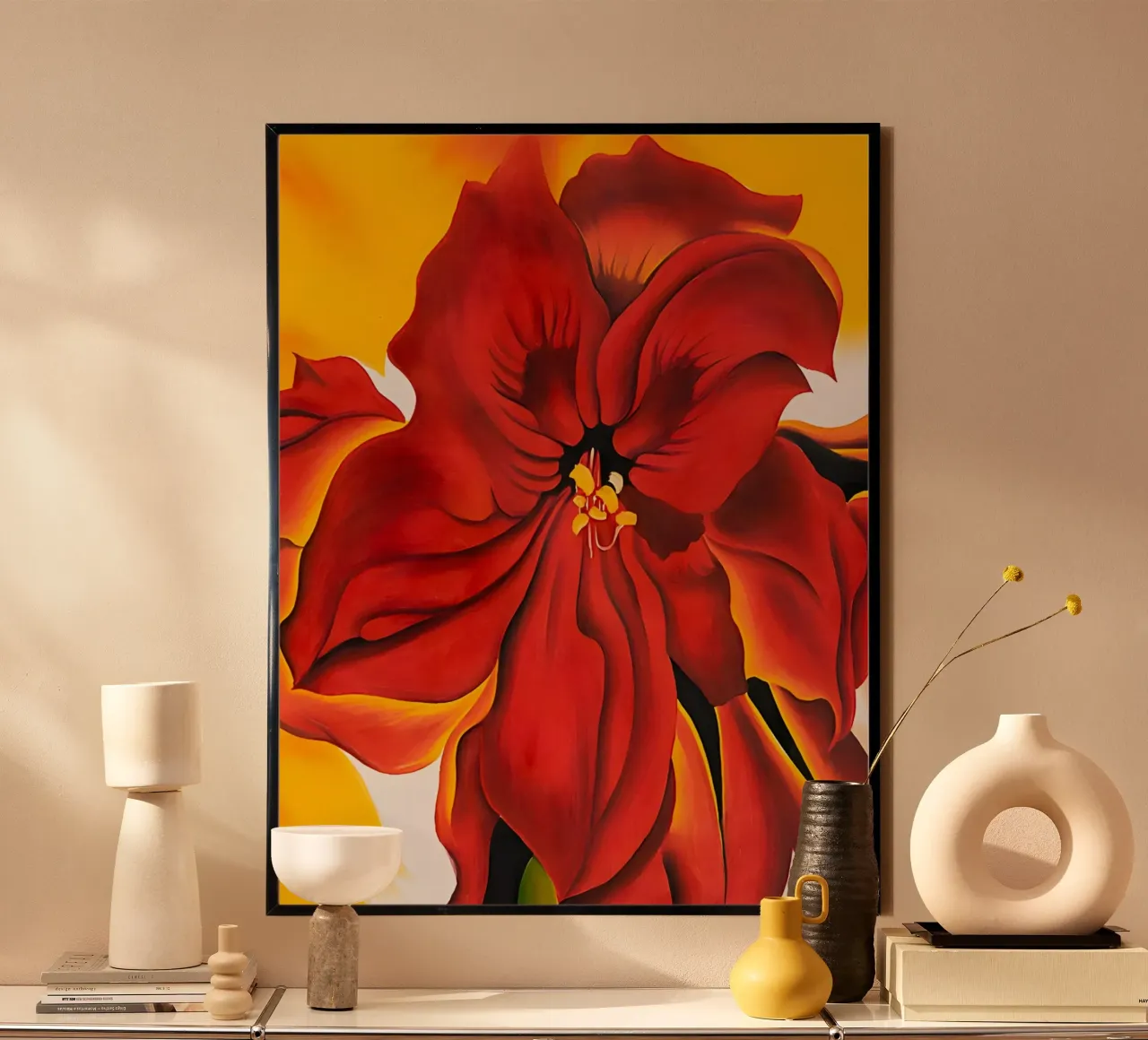 Georgia O'Keeffe - Amaryllis rosso poster da Kinsley