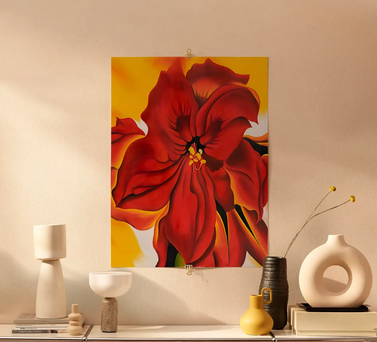 Georgia O'Keeffe - Amaryllis rosso poster da Kinsley