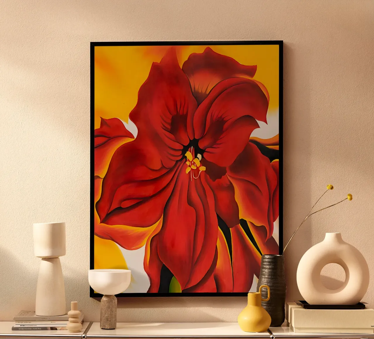 Georgia O'Keeffe - Amaryllis rosso poster da Kinsley