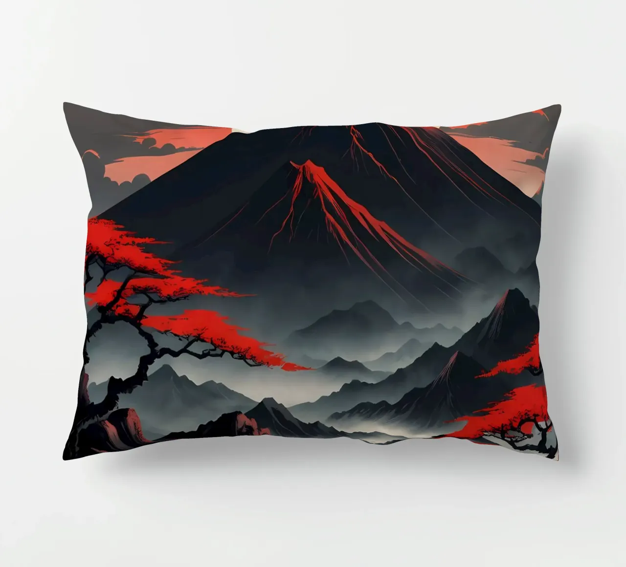 L'abbraccio infuocato del Fuji cuscino da Artistic-shop
