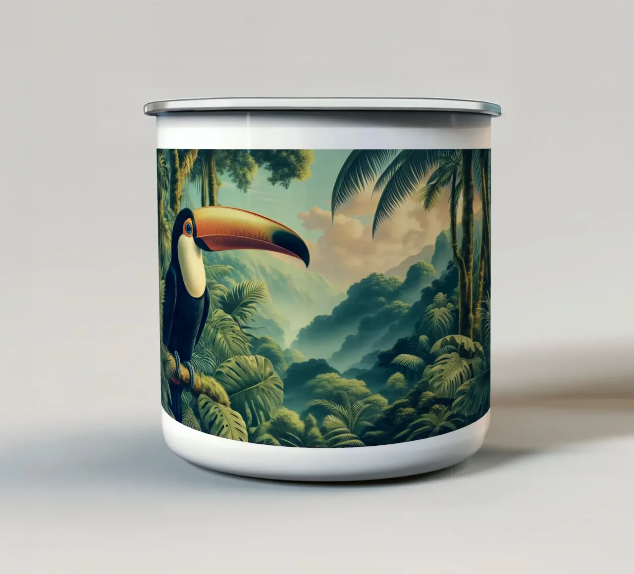TOUCAN tazza in smalto da RUBIANT ART