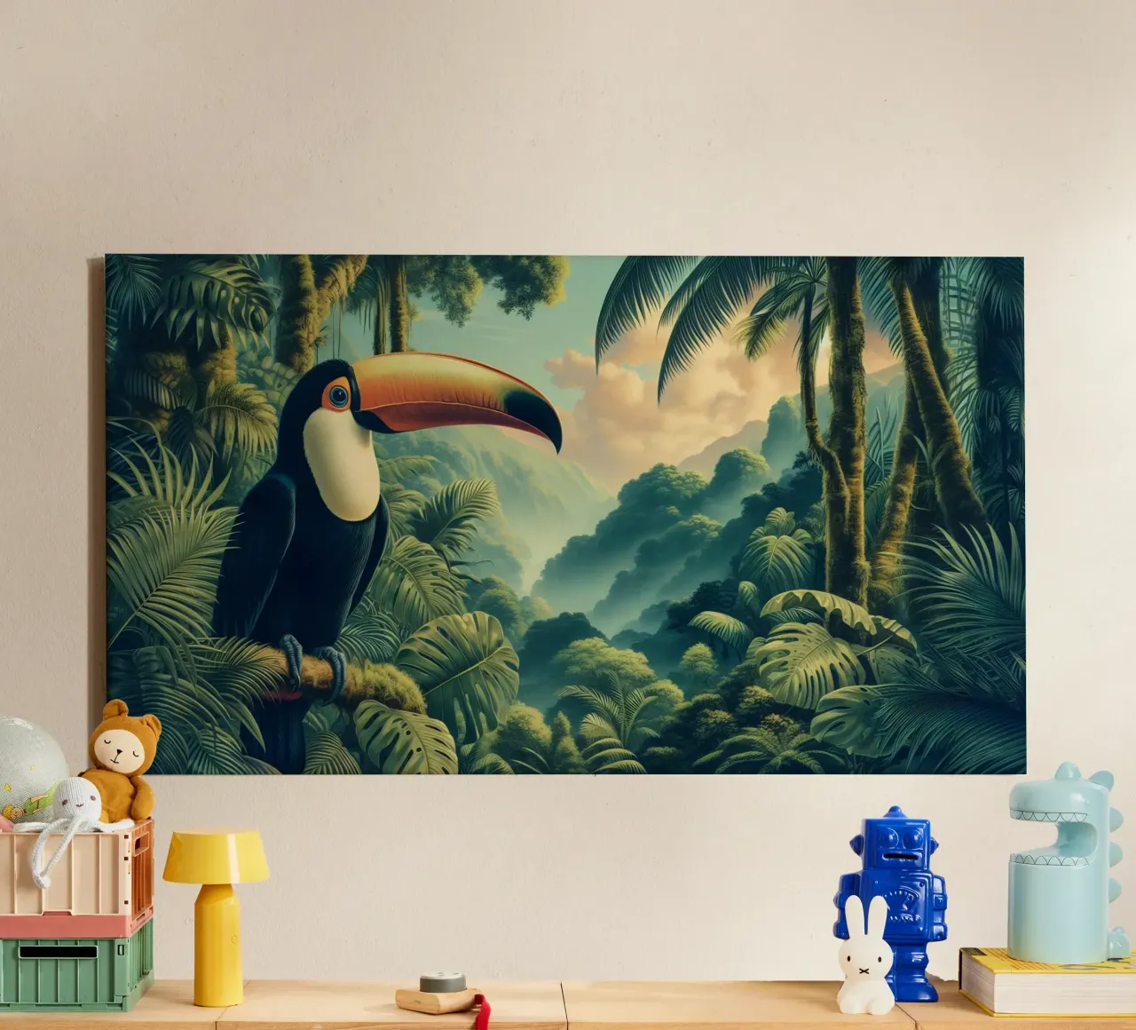 TOUCAN tela con Cornice a cassetta da RUBIANT ART