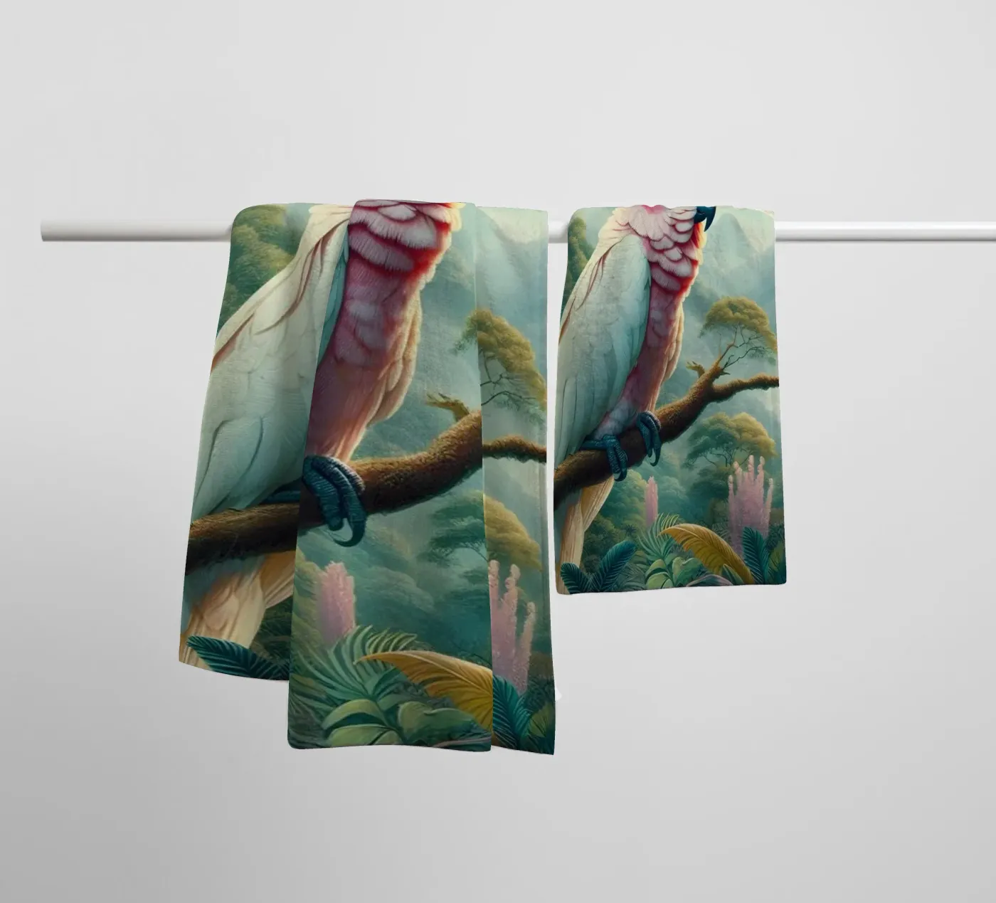 CACATOES badhanddoek van RUBIANT ART