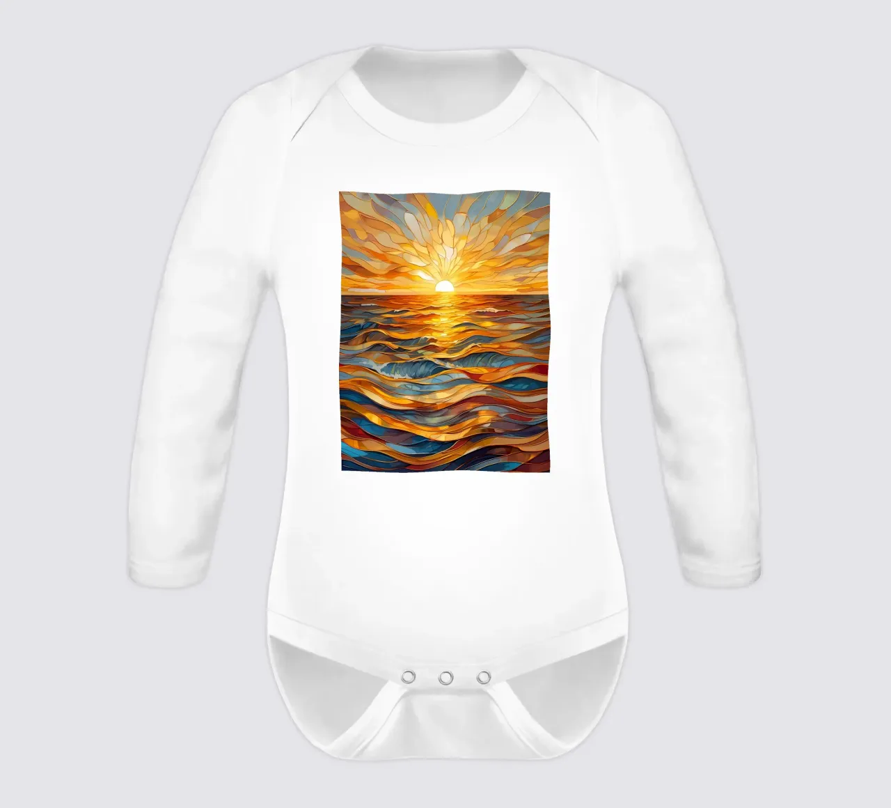 L'ora d'oro in mare body neonato maniche lunghe da Artistic-shop