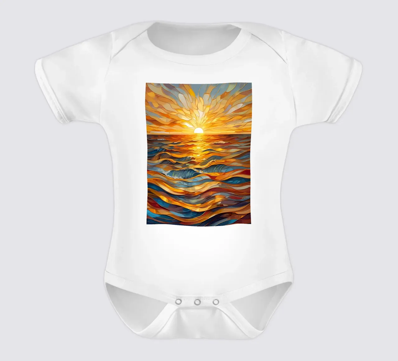 L'ora d'oro in mare body neonato maniche corte da Artistic-shop