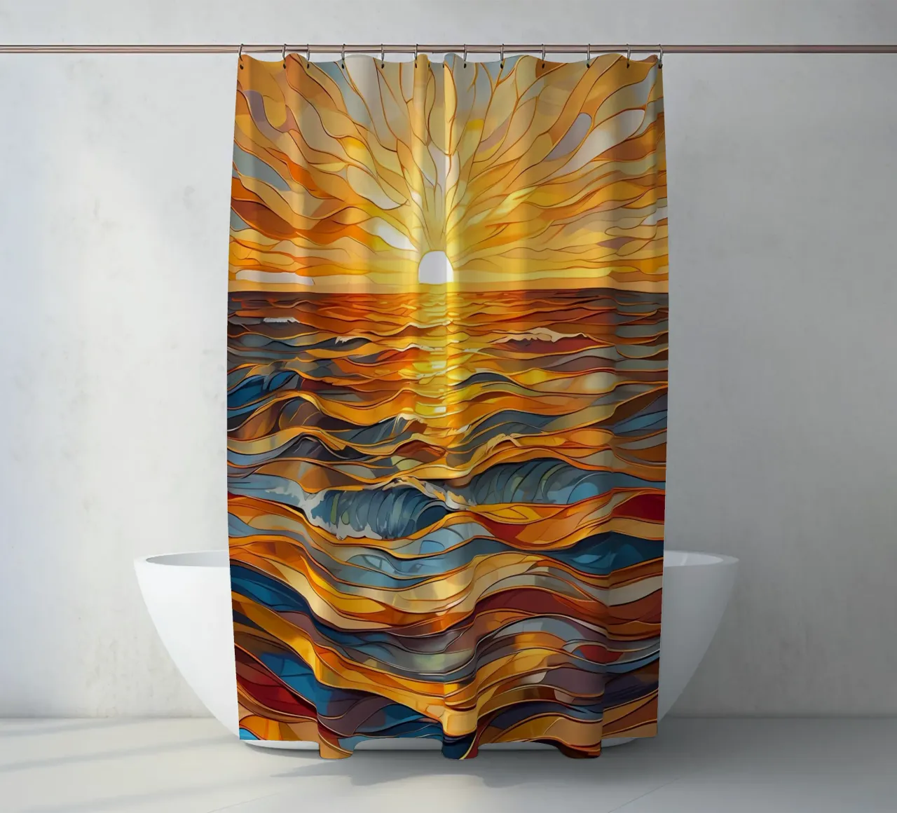 L'ora d'oro in mare tenda da doccia da Artistic-shop