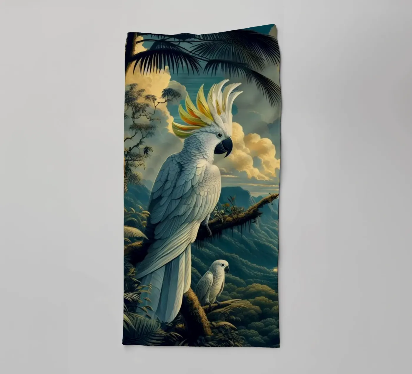 CACATOES badhanddoek van RUBIANT ART