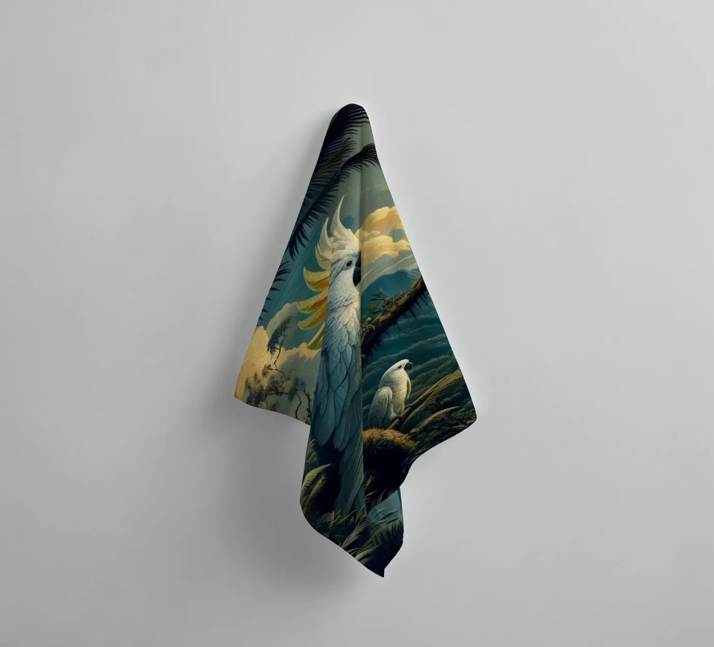 CACATOES badhanddoek van RUBIANT ART