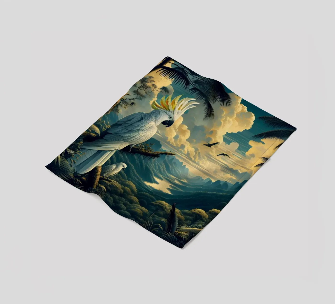 CACATOES fleece blanket by RUBIANT ART