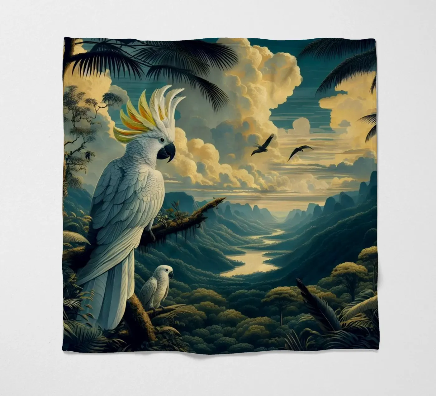 CACATOES fleece blanket by RUBIANT ART