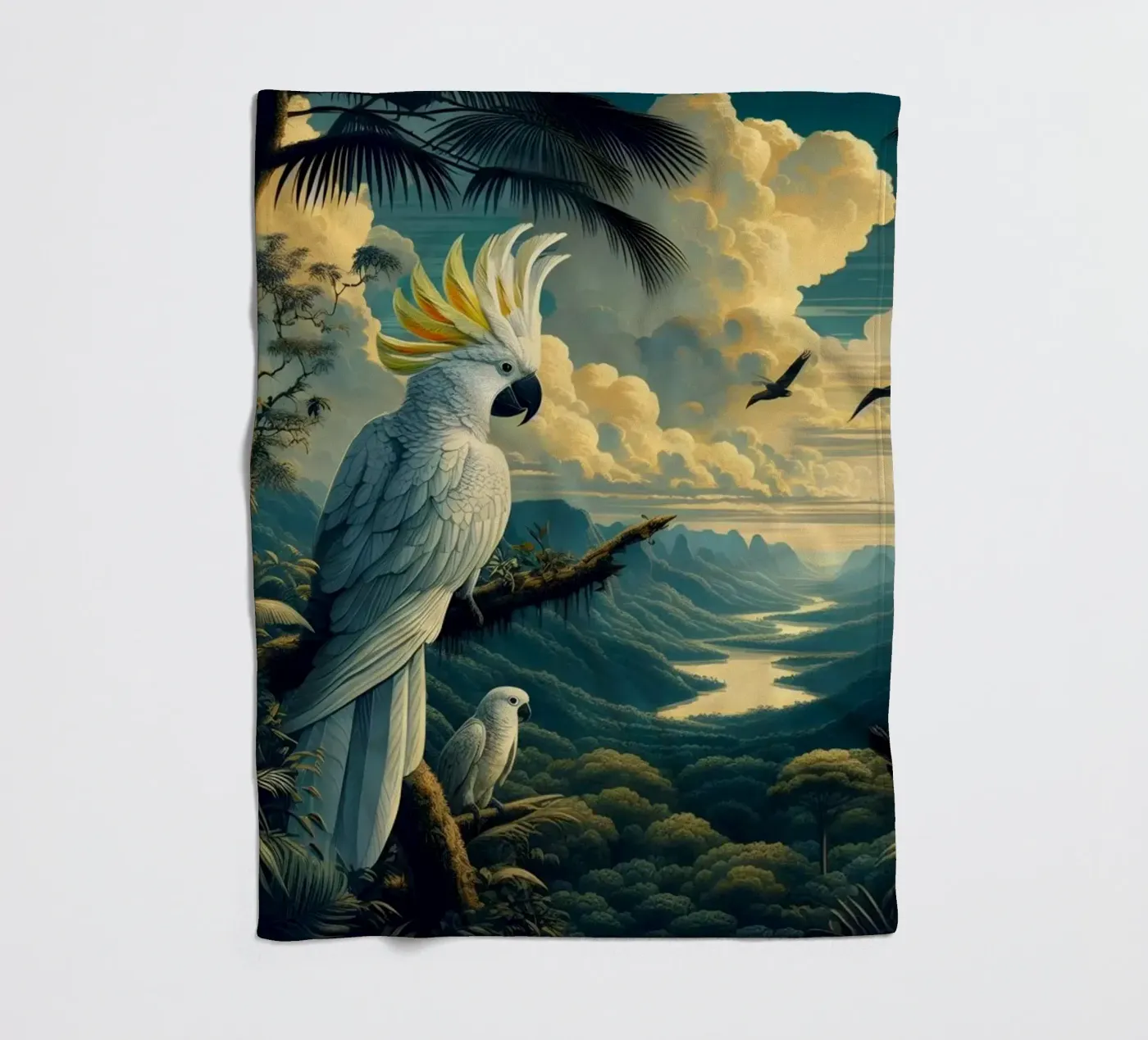 CACATOES fleece blanket by RUBIANT ART