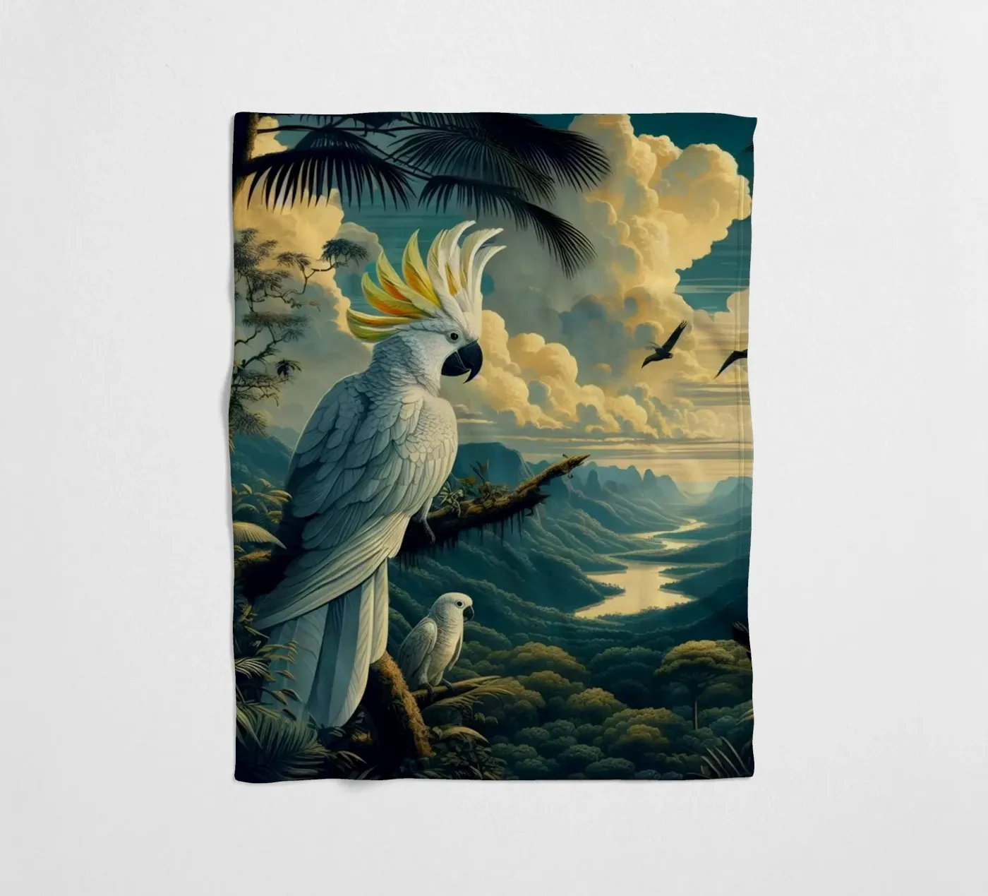 CACATOES fleece blanket by RUBIANT ART