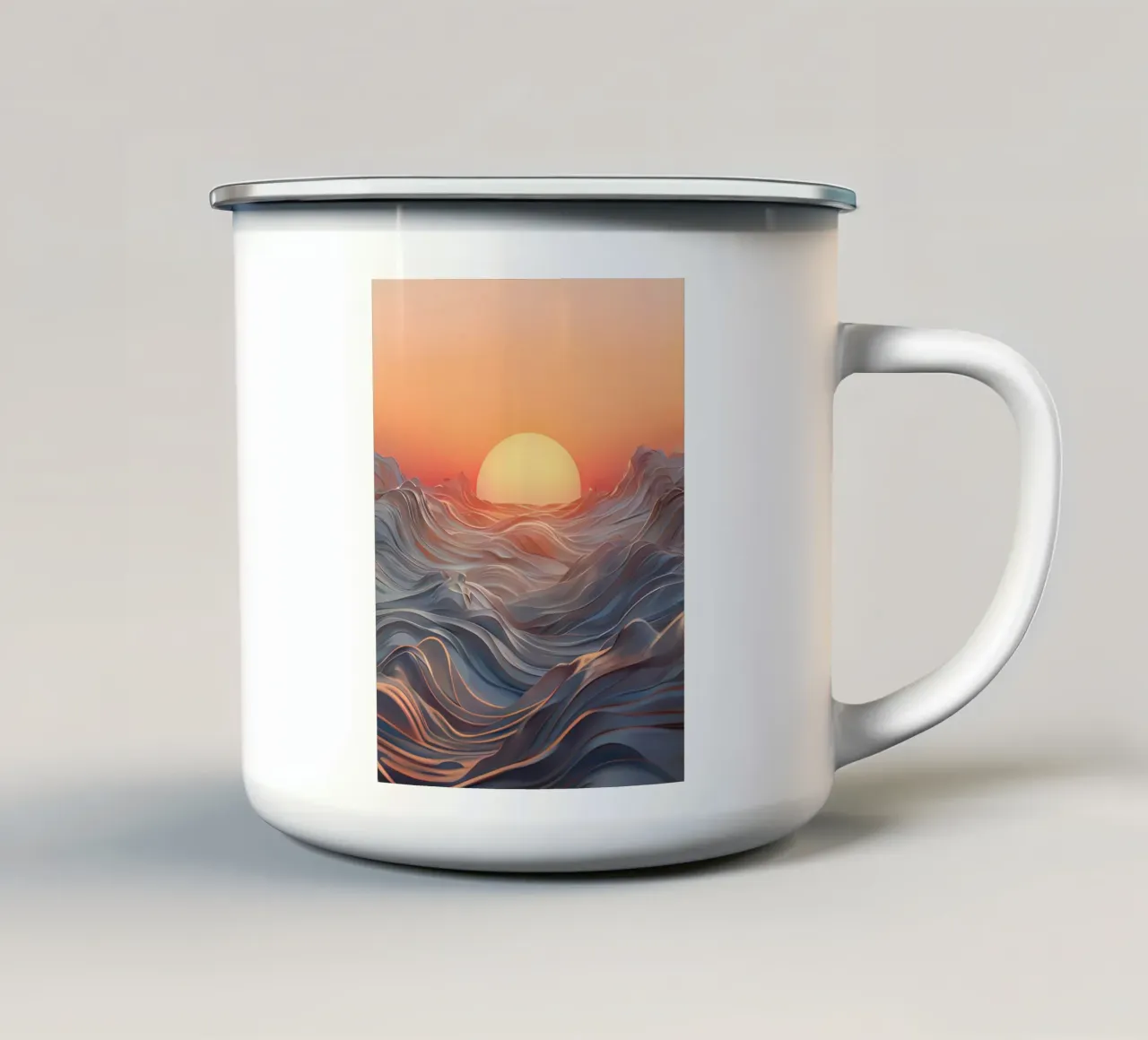 Sonnenuntergangssinfonie Emaille Tasse von Artistic-shop