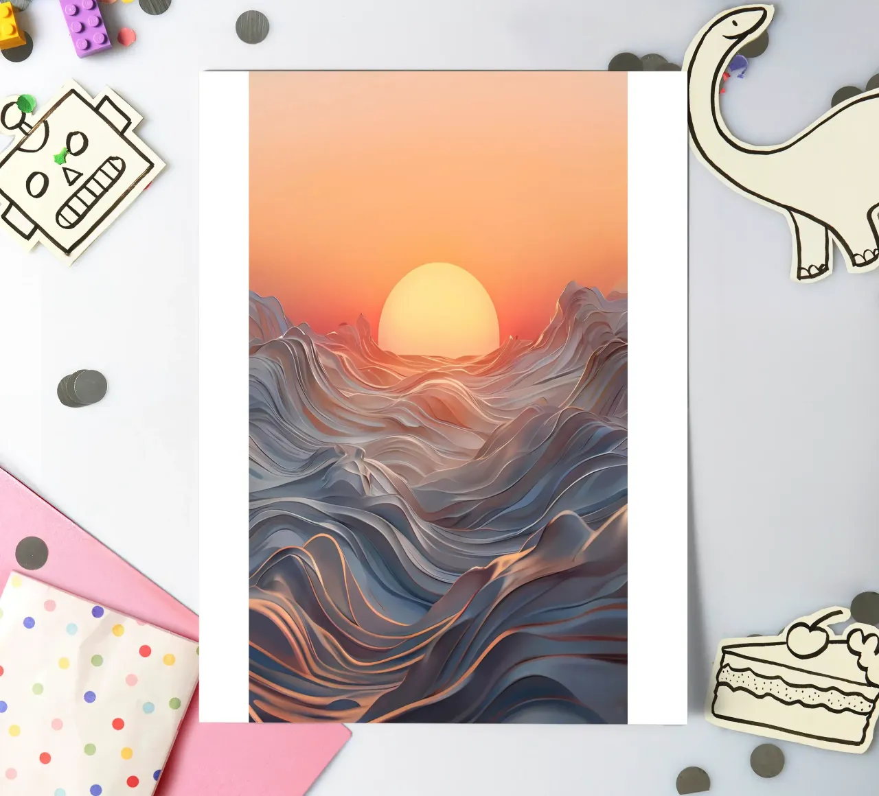 Sunset Symphony sticker sheet by Artistic-shop