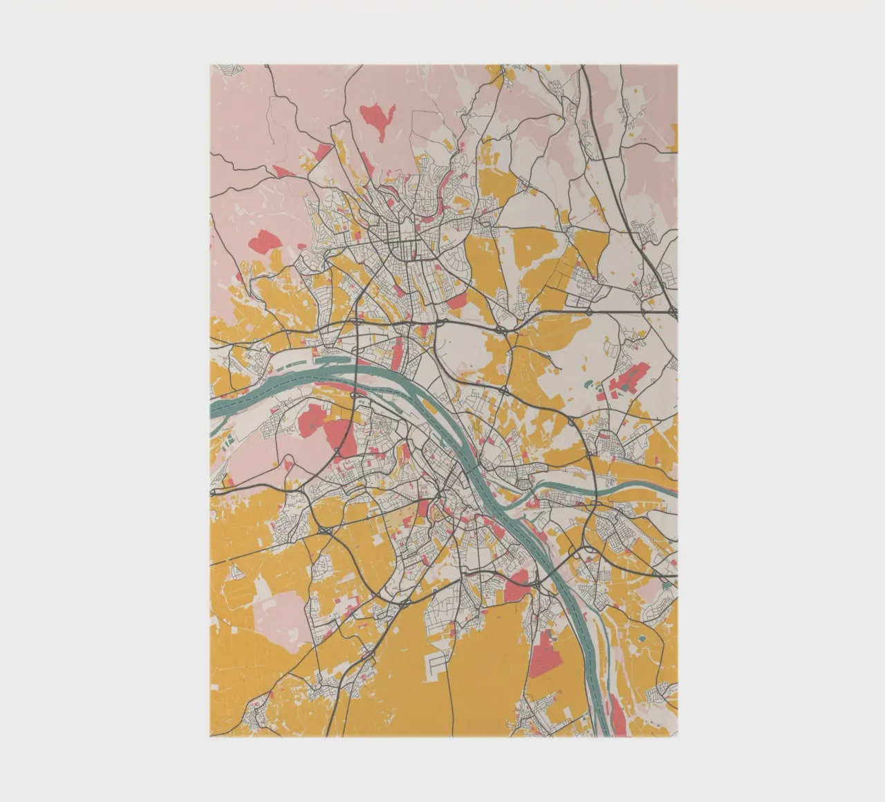Experience Mainz - Elegant city map in a modern design notebook by MOOODZART