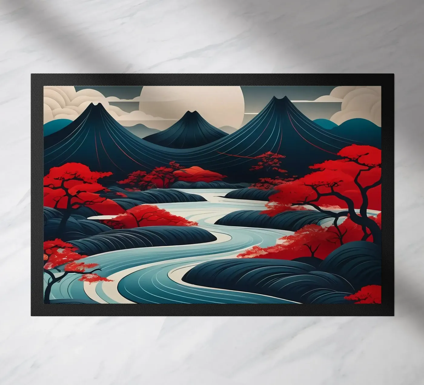 Serene Celestial Nightscape doormat by Artistic-shop