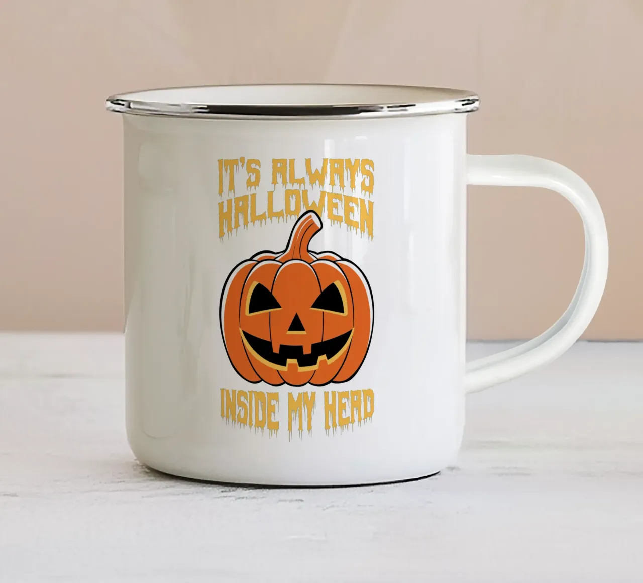 It's Always Halloween Inside My Head tazza in smalto da edsonramosart