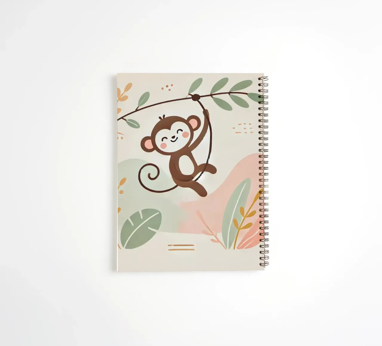 Cheerful monkey in the jungle spiral notebook by Alegria Fantasia