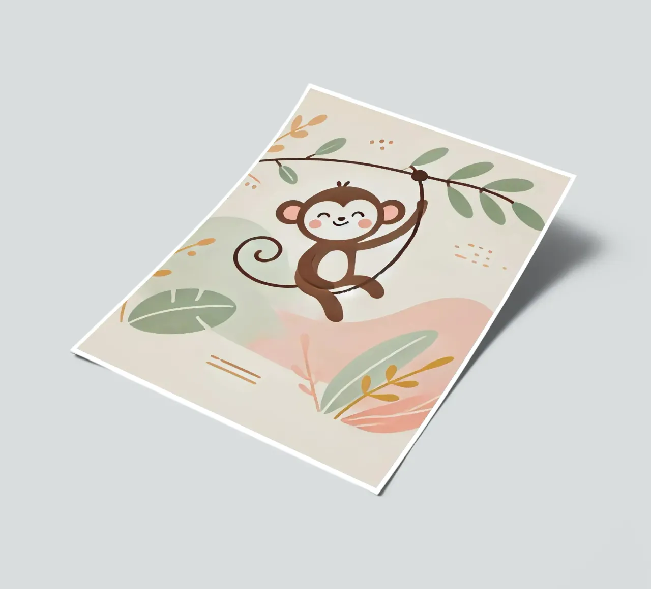 Cheerful monkey in the jungle sticker sheet by Alegria Fantasia