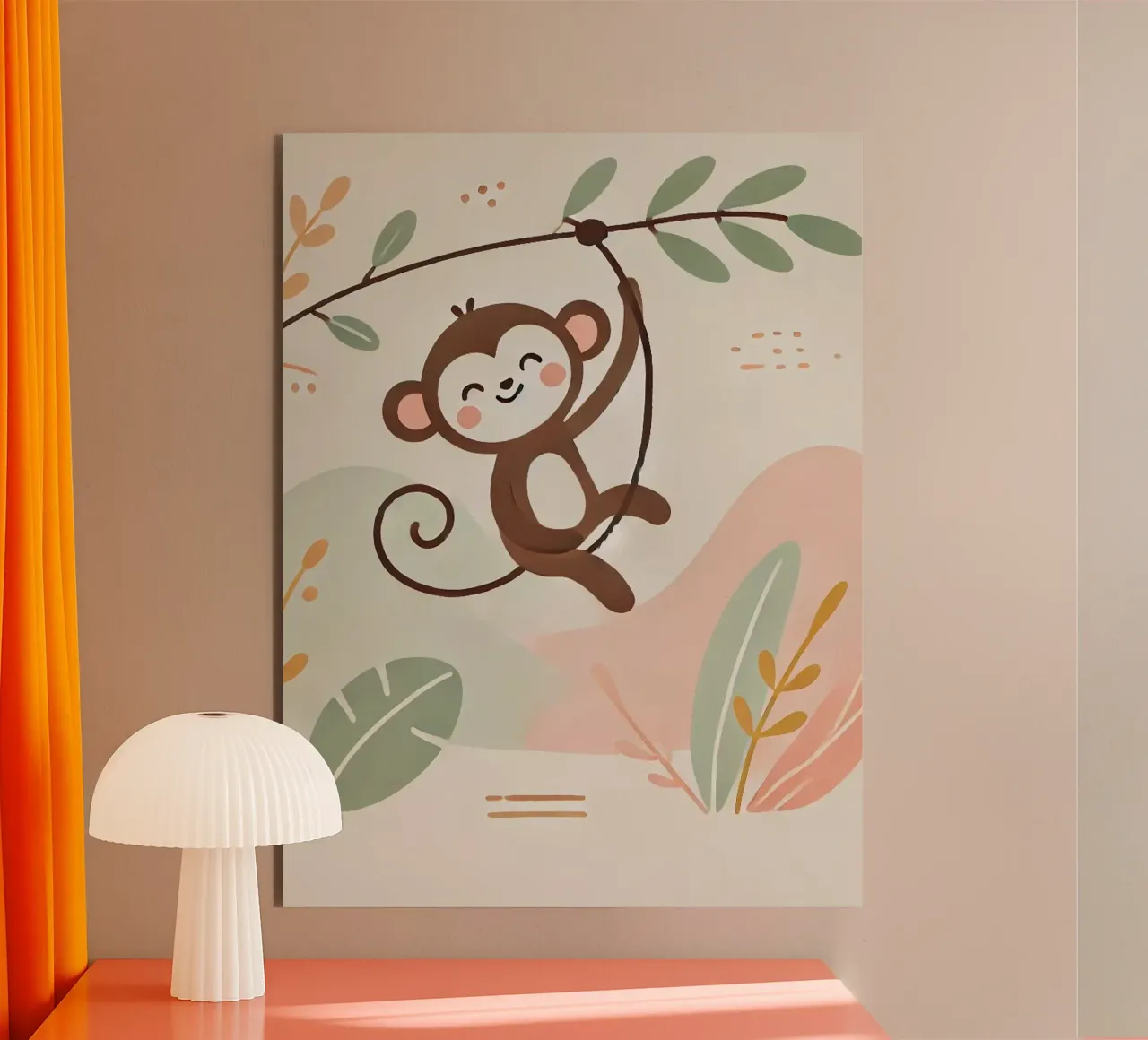 Cheerful monkey in the jungle forex plate by Alegria Fantasia