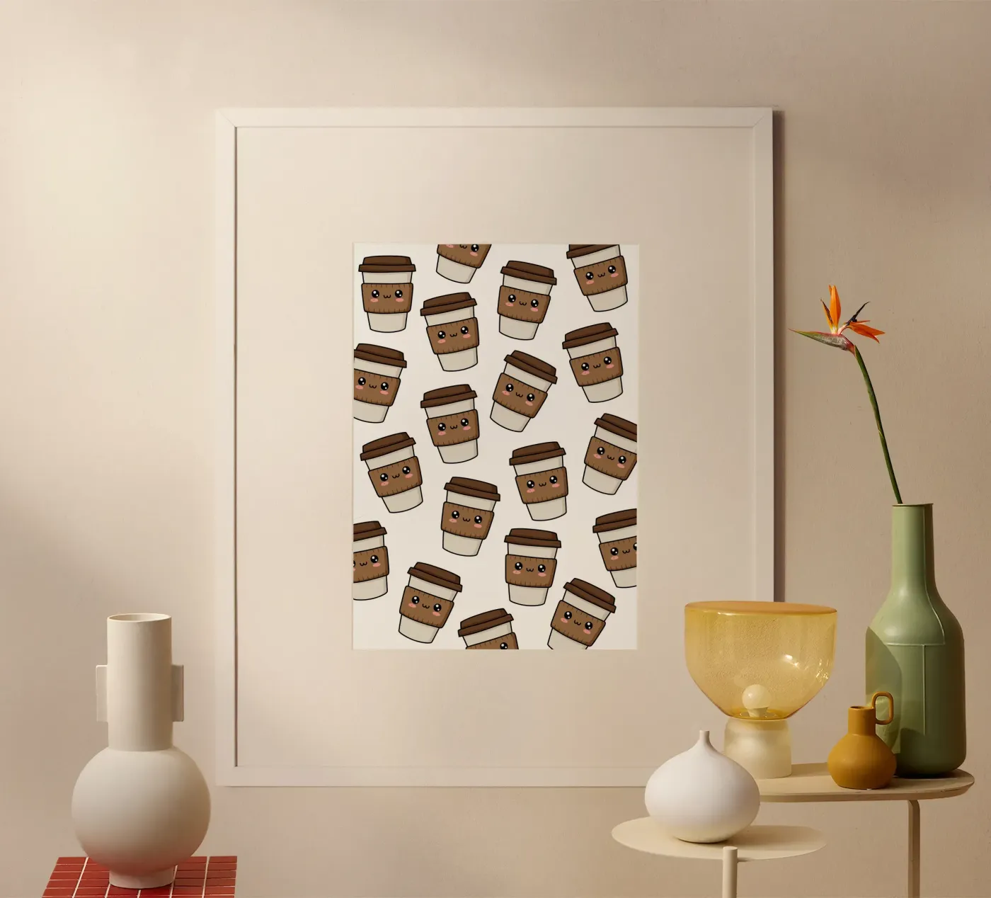 Coffee cups poster by Happypatterns