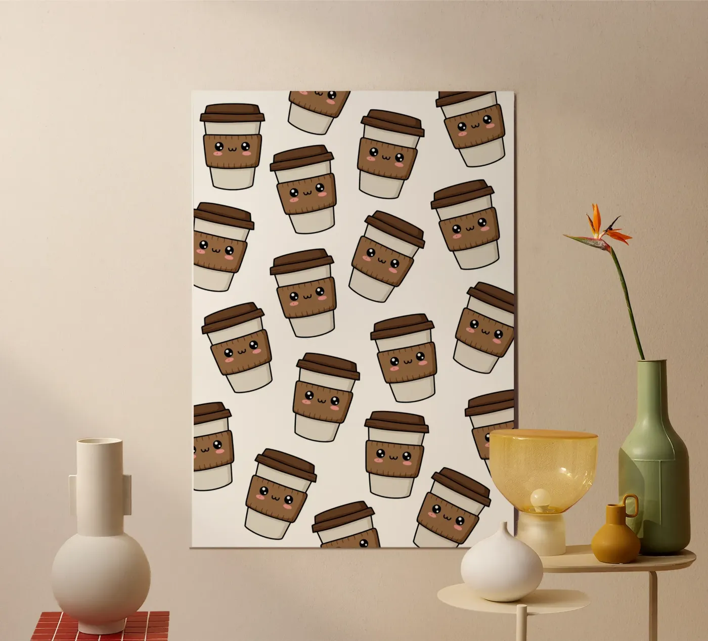 Coffee cups poster by Happypatterns