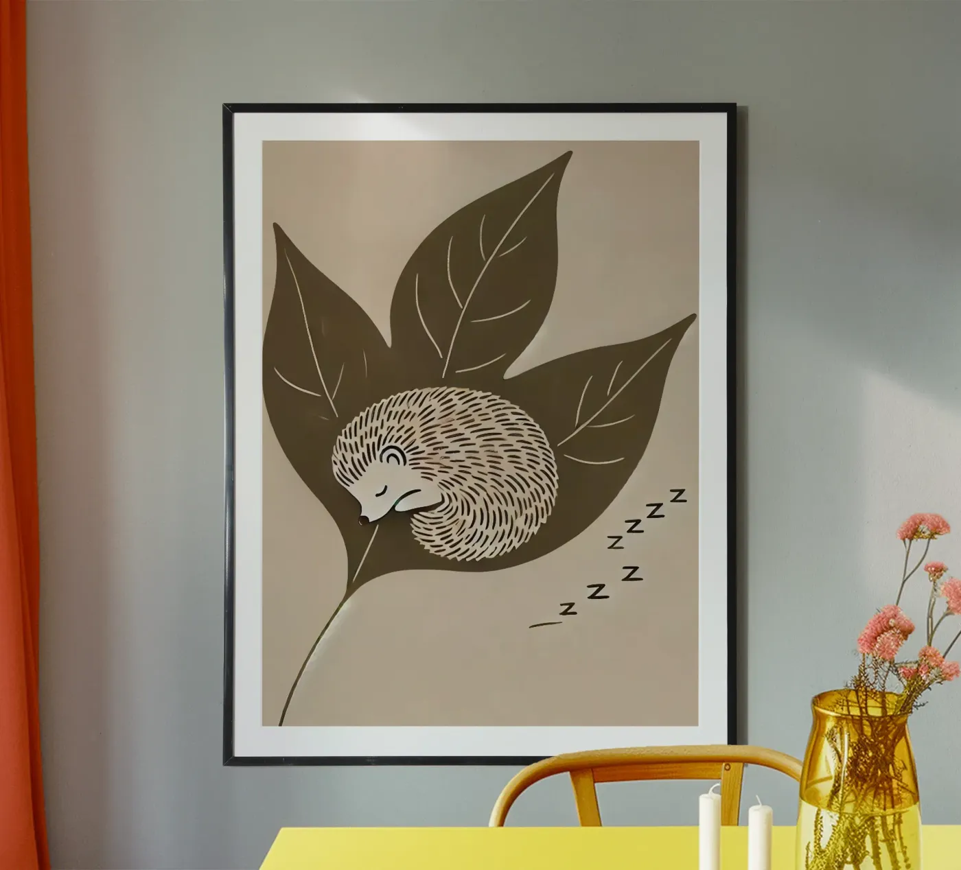 Sleeping hedgehog poster da Alegria Fantasia