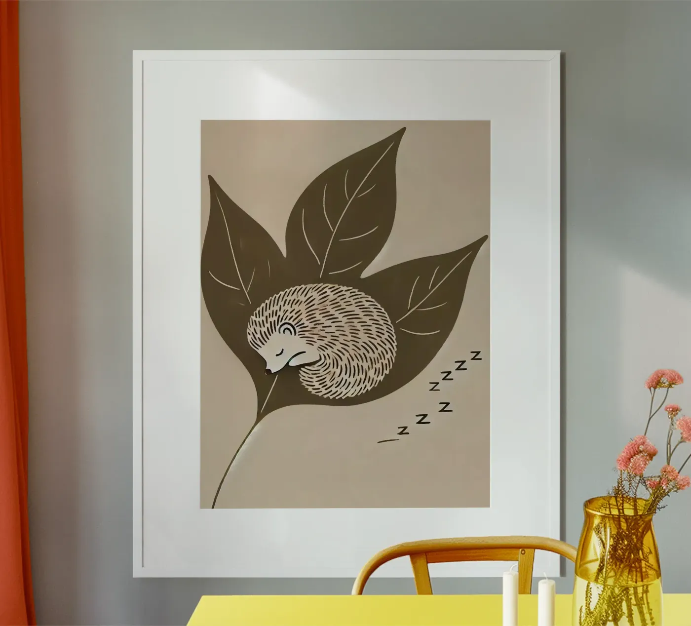 Sleeping hedgehog poster da Alegria Fantasia